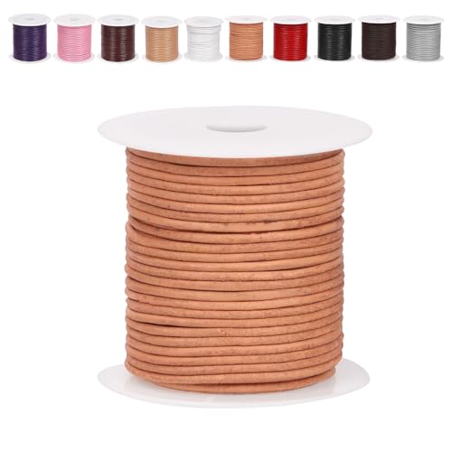 Mardatt Runde Lederschnur, 10 Meter, echtes Leder, Kordel, natürliches Rohleder, Seil für Halsketten, Armbänder, Schmuckherstellung, 2 mm, naturfarben Mardatt Runde Lederschnur, 10 Meter, echtes Leder, Kordel, natürliches Rohleder, Seil für Halsketten, Armbänder, Schmuckherstellung, 2 mm, naturfarben von Mardatt