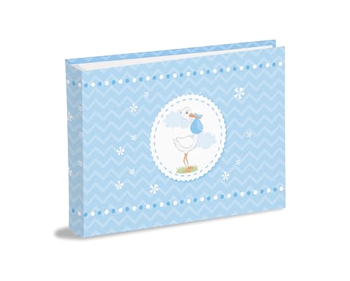 Album 20 x 16 cm mit 30 weißen Blättern (60 Seiten) aus dickem und widerstandsfähigem Karton, mit Pergaminabschnitten, Einband aus bedrucktem und laminiertem Papier von Mareli