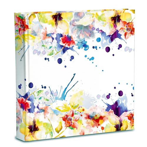 Fotoalbum, 31 x 31 cm, Blumenmuster, 80 Seiten mit Seidenpapier von Mareli