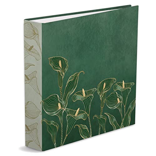 Mareli 32 x 31 cm, mit Ringen, Motiv: grüne Kallen, 40 Blätter, A8704-R6, Dunkelgrüm von Mareli