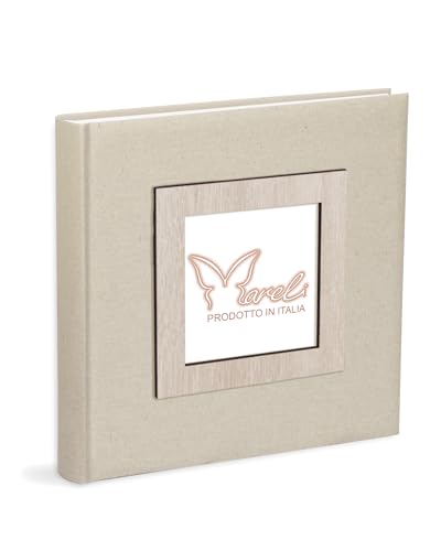 Mareli Fotoalbum, 31 x 31, 80 Seiten mit Seidenpapier, Einband aus Leinen Ecru mit Bilderrahmen aus Holz im Einband Mareli Fotoalbum, 31 x 31, 80 Seiten mit Seidenpapier, Einband aus Leinen Ecru mit Bilderrahmen aus Holz im Einband von Mareli