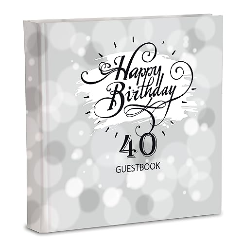Mareli Gästebuch für 40 Geburtstag, Weiß, cm 20X20 70 pagine von Mareli