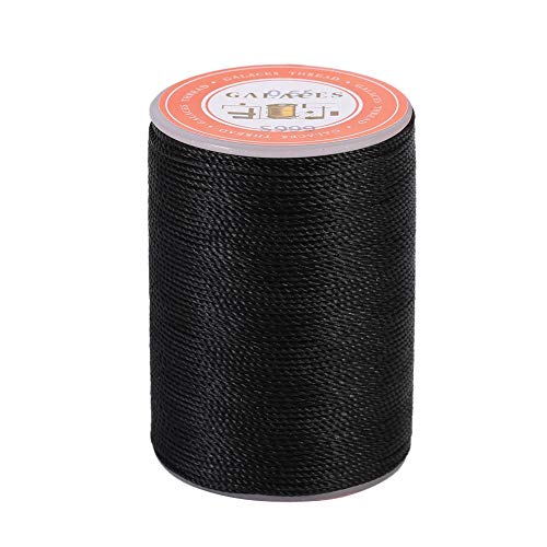 1 Rolle 85 Meter Wachsfaden Leder Nähschnur für Leder Hand Nähen Nähen Handwerk 0,65 mm im Durchmesser(Couleur：Noir) von Marhynchus