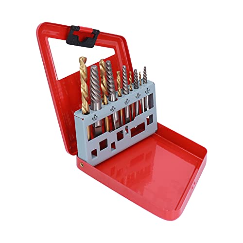 10-teiliges Schraubenausdreher-Set, Pilot-Point-Twis-Bohrer, 5/64 Zoll, 7/64 Zoll, 5/32 Zoll, 1/4 Zoll, 19/64 Zoll, Kobalt, Linke Hand, Beschädigter Bolzen, HSS-Bohrer (Rote 10-teiliges Schraubenausdreher-Set, Pilot-Point-Twis-Bohrer, 5/64 Zoll, 7/64 Zoll, 5/32 Zoll, 1/4 Zoll, 19/64 Zoll, Kobalt, Linke Hand, Beschädigter Bolzen, HSS-Bohrer (Rote von Marhynchus