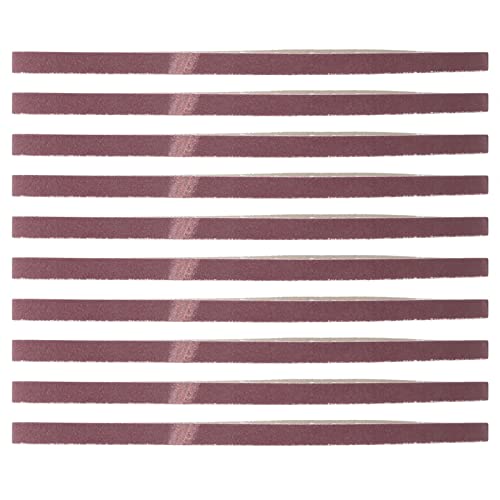 10pcs Aluminiumoxid -Schleifband, Schleifriemen Zum Holzpolieren, 533 X 9 Mm Sandpapierschleifer, Entfernungslösung, Vielseitiges Schleifen und Polieren, Mehrere Grütze (180#) von Marhynchus
