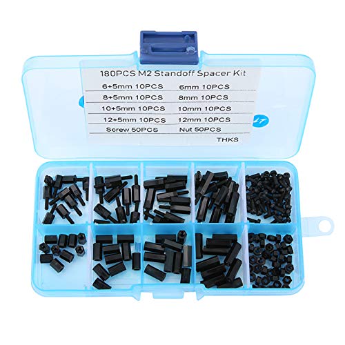 180pcs M2 Standoff -Kit Black M2 Männliche Weibliche Halteschrauben Nüsse Sortiment mit Unterschiedlichen Größen für Montageschirme oder Maschinen, Stabile Isolierung, Leicht zu Reinigen, Weit 180pcs M2 Standoff -Kit Black M2 Männliche Weibliche Halteschrauben Nüsse Sortiment mit Unterschiedlichen Größen für Montageschirme oder Maschinen, Stabile Isolierung, Leicht zu Reinigen, Weit von Marhynchus