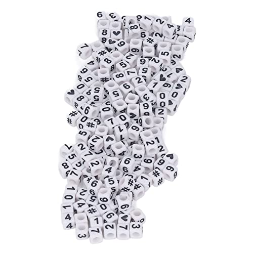 300 PCs Weiße Acrylzahl Perlen Stark und Langlebig für Armbänder Dekorationen Schmuck DIY Machen 300 PCs Weiße Acrylzahl Perlen Stark und Langlebig für Armbänder Dekorationen Schmuck DIY Machen von Marhynchus