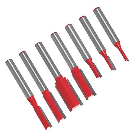 6 Mm Schaftrouter Bit, 7pcs Flush -Trimmbit, 14 X 10 X 1,9 Cm / 5,51 X 3,94 X 0,75 Zoll Mahlen Cutter Gerade 2 Flötenkarbid für Holzbearbeitung, Trim von Marhynchus