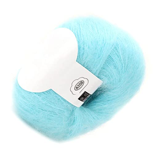 Angora -Wollgarn, Beliebte Weiche Mohair -Strick Angora Wollgarn für Stricken, Garn (07 Wasser blau) von Marhynchus