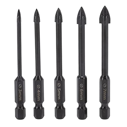 Boorbit Home Set Verbrauch mit Vollem Automatischem Polieren für Genaue Bohrungen auf Marmor und Spiegel 5 PCs. (BLACK) von Marhynchus