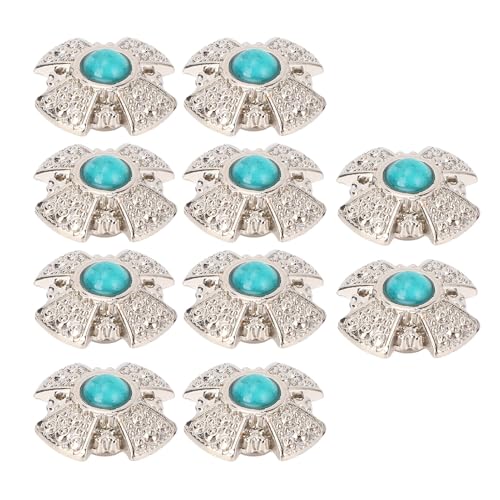 Bunte Edelsteine ​​Kreuzungsschraube Rückenknöpfe Set Elegante Vintage Dekorative Nieten für Ledersättel, Hüte 10 Sets (BLACK) (Rot) (BLUE) (GREEN) von Marhynchus