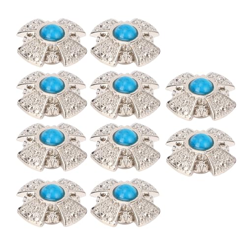 Bunte Edelsteine ​​Kreuzungsschraube Rückenknöpfe Set Elegante Vintage Dekorative Nieten für Ledersättel, Hüte 10 Sets (BLACK) (Rot) (BLUE) von Marhynchus