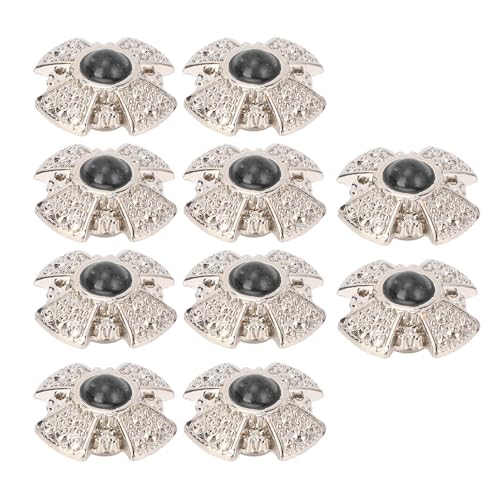 Bunte Edelsteine ​​Kreuzungsschraube Rückenknöpfe Set Elegante Vintage Dekorative Nieten für Ledersättel, Hüte 10 Sets (BLACK) von Marhynchus