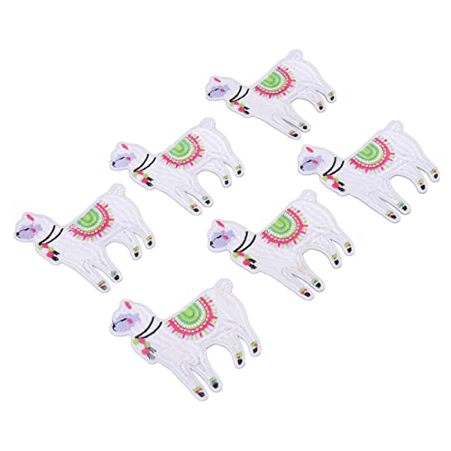 Cartoon Alpaka -Eisen auf Patches 6 PCs DIY Stickerei Kleiderabzeichen für Geschenkverarbeitung von Marhynchus
