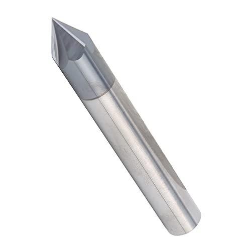 Chamfer -Endmühle, 3 Flöten 1/4 Zoll Schaft -Wolfram -Stahlrouter für CNC -Schnitzen und -Kamm, D12 X 60 ° X 75L, Anwendbar für Hartholz, Sperrholz, Weiches Holz, Eiche und Metalle (D10*60°*75L) von Marhynchus