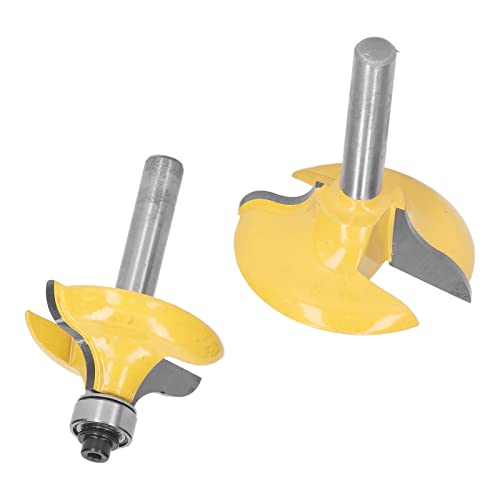 Holzbearbeitungsmühle Router Bit, Wolframstahllegierung, Sprühfarbenbeschichtung für Kiefernholz, 2pcs 8mm Shank Schalenschalen Vorlage Router Bit von Marhynchus