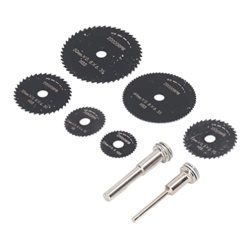 Kreisförmige Sägenklinge 8pcs Hochgeschwindigkeitsstahl Set für Holz PVC Plastikweiche Metall -Nicht -Metalle, Schneiden Sie die Klinge mit Harter Textur, (BLACK) von Marhynchus