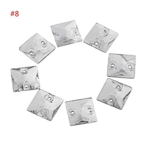 Kristallknopf, 200pcs Kristall - -Pferde Augen Form Flachharz Acryl mit Loch für Hochzeitsfeierdekor, Strasssteine (10 * 10mm Quadrat) von Marhynchus