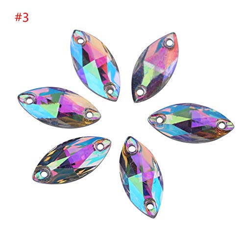 Kristallknopf, 200pcs Kristall - -Pferde Augen Form Flachharz Acryl mit Loch für Hochzeitsfeierdekor, Strasssteine (7 * 15 mm Augenform) von Marhynchus