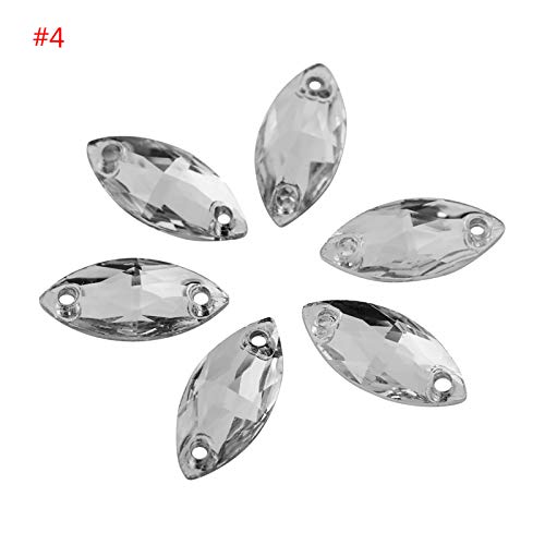 Kristallknopf, 200pcs Kristall - -Pferde Augen Form Flachharz Acryl mit Loch für Hochzeitsfeierdekor, Strasssteine (7 * 15 mm Augenform) von Marhynchus