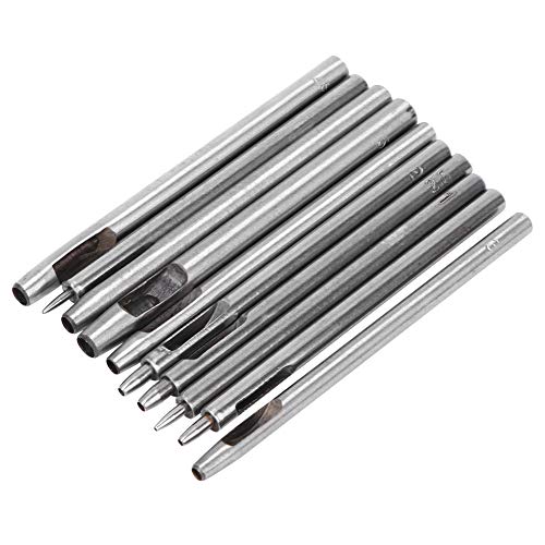 Marhynchus 10 -pcs -Leder -Punsch -Set Hoher Kohlenstoffstahl -Bohrstanzwerkzeuge Gürtelloch -Loch -Loch -Kit mit Stabilem Meißelkopf für -Lederfahrzeuge von Marhynchus