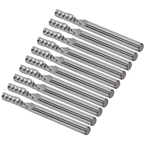 Marhynchus 10pcs 2,0 Mm Cutter Wolfram Stahl Endmühlenschneider Mühlenschneider Fräser Spirale Carbid -Endmühlenschneider mit 3,175 Mm Werkzeuggriffdurchmesser Schneller Gravur für (Einzelklinge) von Marhynchus