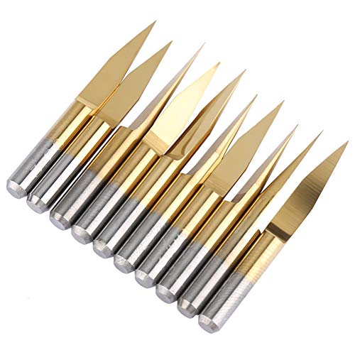 Marhynchus 10pcs 3,175 Mm Titanschicht mit Wolframstahlstich -Gravur CNC -Schnitzerei für Holzbearbeitung (3,175*20 °*0,1) von Marhynchus
