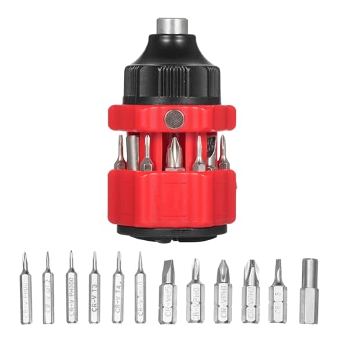 Marhynchus 12-in-1-Ratcheting-Schraubendreher-Kit Langlebiger Schraubendreher-Werkzeug in Einem Kompakten Design für Einfache Aufbewahrung Multifunktional Mini Combo Creative Tool (Standard) von Marhynchus