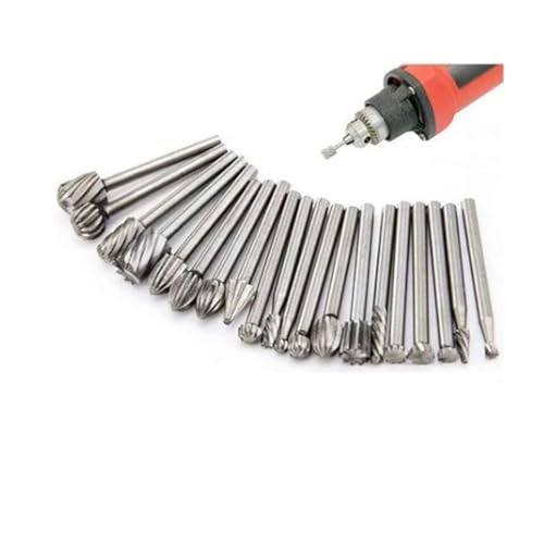 Marhynchus 20 STCS Stahlstahlstahl Set Drewnik Drewnik -Datei Zum Gravieren, Mahlen und Schneiden mit Einem Durchmesser von 1/8 Valve -Stange (Silberfarbe) von Marhynchus