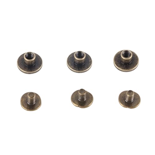 Marhynchus 20pcs Kupfer Flacher Kopf Nieten Ledermütze Nieten Lederhandwerk Nieten Lederbindung Nieten für Repair Gepäck mit 20 Schrauben 20 Muttern in 3 Größen 5 Mm 6,5 Mm 8mm (5 mm) von Marhynchus