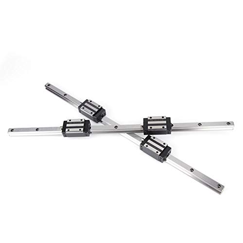 Marhynchus 2PCS HG15-500mm Linearschiene + 4pcs HGH15 Standard-Wagenschieber Block CNC-Kit, Einfach zu Installieren, mit Hohem Härtenguss-Eisen hergestellt. Größe ca. 50 X 1,5 X 1,5 cm. Hochwertig von Marhynchus
