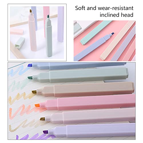 Marhynchus 6 Stücke Highlighter Marker Stifte Set Soft Meißel Tipp Augenfreundliche Lebendige Farben Glattes Schreiben für Schulbüro Studien Notizen Kunst Skizze Farbmalerei (Type 2) von Marhynchus