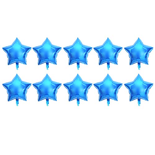 Marhynchus Aluminiumfolienballon, 10pcs Ballon Dekoration Sternformballons Aluminiumfolienballons Party Hochzeits Geburtstagdekoration, Dekorationsballon (BLUE) von Marhynchus