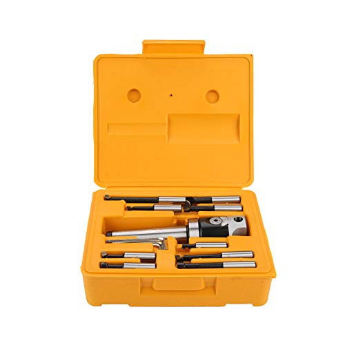 Marhynchus Bohrkopfsatz F1-12, Adapter, langweiliges Werkzeug Langweiliger Satz für Bohrkopf MT4-M16 + 50 mm Bohrkopf + 9 STK. Bohrstange + 3 STK. Schraubenschlüssel von Marhynchus
