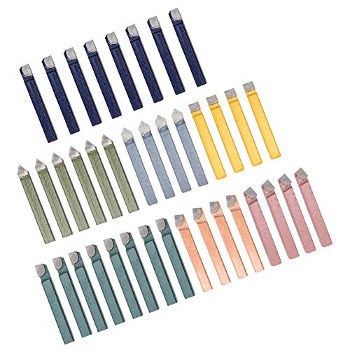 Marhynchus Brandneue 38pcs Carbid -Tipp -Drehwerkzeug für Rotation, Schneiden und Endgesichtsbearbeitung auf Allgemeinen Drehern für C, AL, AR, E, BR, BL, D Typ Benutzer (5/16") von Marhynchus