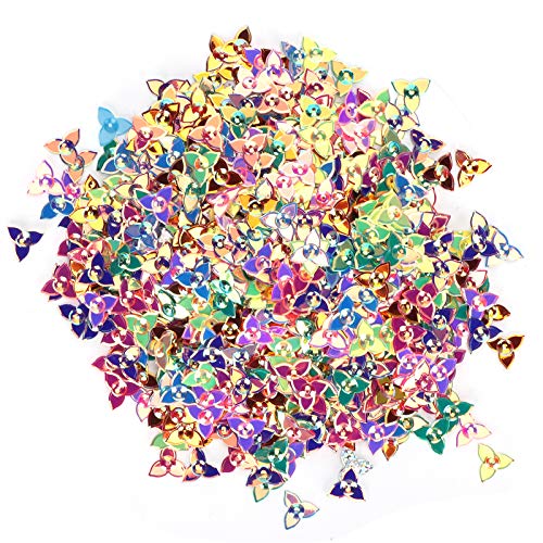 Marhynchus Bunte Blumförmige Konfetti-Glitzer-Pailletten für Hochzeitsfeierdekorationen 60G PVC-Material (1,5 cm Dreieckblume) von Marhynchus