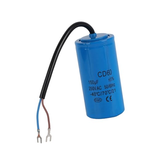 Marhynchus CD60 Nachhaltiger Rennkondensator mit Drahtdraht 250 V AC 150UF 50/60 Hz für den Motorluftkompressor, Zuverlässige Isolationsleistung für Klimaanlagen, Kompressoren Marhynchus CD60 Nachhaltiger Rennkondensator mit Drahtdraht 250 V AC 150UF 50/60 Hz für den Motorluftkompressor, Zuverlässige Isolationsleistung für Klimaanlagen, Kompressoren von Marhynchus