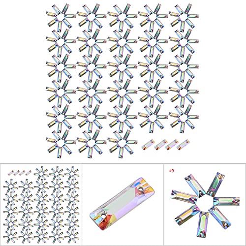 Marhynchus Flatback -Kristallnäherharzknöpfe Set von 200 für Schmuckherstellung DIY -Handwerk Schöne Verzierungen für Handgefertigtes Zubehör (Plastik/Harz, transparent) (6 * 17,5 mm langer Streifen) von Marhynchus