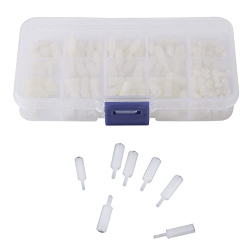 Marhynchus Hochwertige 200pcs M2.5 Nylon -Abstandsschrauben Muttern mit Kunststoffbox, Wasserdicht und Leicht zu Reinigen für Elektronikbegeisterte von Marhynchus