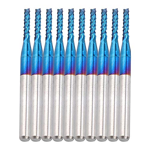 Marhynchus Langlebige Blaue Mais -Endmühle Gravur Bit 10pcs Router Schnittbit für Gravurkupfer (1,8 mm) von Marhynchus