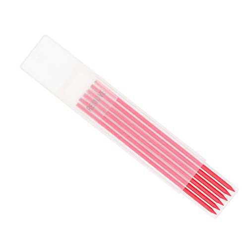 Marhynchus Marker Pencil Nachfüllung, 6pcs Carpenter Bleistift Nachfüllung mit Intelligentem Design für Holzbearbeitung, Dauerhafte Wasserdicht (Rot) von Marhynchus