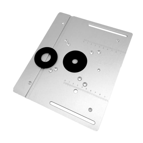 Marhynchus Router Tischeinsatzplatte Aluminiumlegierung Flip Board für Holzbearbeitungsbank mit 2 Installationslochabständen 85x85 Mm & 70x60 Mm von Marhynchus
