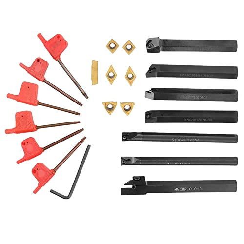 Mini Shank Turning Tool Langlebige Langweilige Bar mit Guter Zähigkeit und Härte, Verbesserung der Kürzungseffizienz, 7pcs Drehhaltereinsätze [Metalworking Shop] von Marhynchus