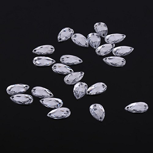 Nähen, 200pcs Tropfenformharz Doppellöcher Kunsthandwerk für Flatback -Nähen - Händemaschin (WHITE) von Marhynchus