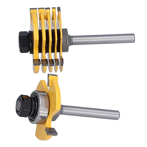 Schlitzschneider Router Bit 6 Verschiedene Schnittbreite, Hauptfunktion für Festes Holz, 1/4 -Zoll -Schaftdurchmesser, CNC -Gleichgewicht, 2 Fräserschneider, 2 Lagerboxen, 45 -mm -Schneiderkopf von Marhynchus
