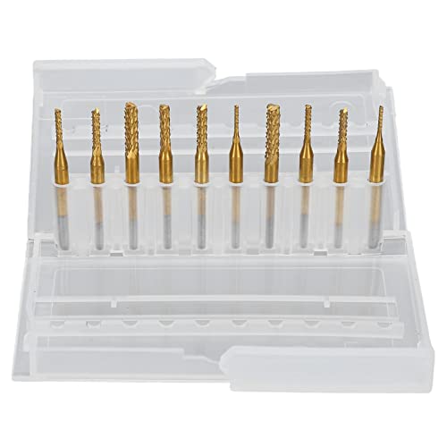 TI -plattierte Zementierte Carbid -PCB -Fräser 10pcs Gravurbits 1/8 -Zoll -Schaftwerkzeuge 1,0-3,0 Mm mit Mehr Verschleißschicht, für Holzschnitzen, Mehr von Marhynchus