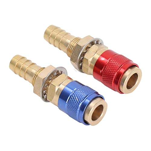 Wasser-Gas-Schnellverbinder, Wassergekühlter und Gasadapter-Schnellverbinderanschluss, Messing-Schnellverbinder für PTA DB MIG WIG-Schweißbrenner (10mm) von Marhynchus