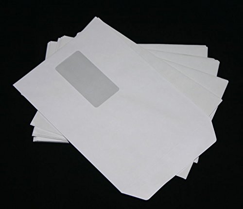 10 St. Versandtaschen A5, weiß, mit Fenster, selbstklebend, Briefumschlag, Kuvert, Briefhülle, Großbrief, Versandbeutel von Mari-Medienverpackungen