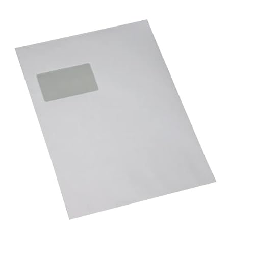 10 St. Versandtaschen Briefumschläge Kuvert C4 A4 weiß selbstklebend mit Fenster 229 x 324 mm SK von Mari-Medienverpackungen
