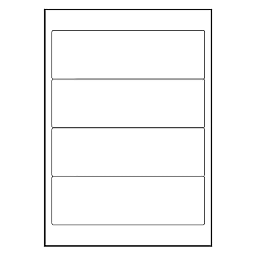 100 Blatt Drucker Ordner Universal Etiketten 192 x 61 mm Namensschild Selbstklebend DIN A4 (400 St. Etiketten) Adressetiketten Laser Copy Inkjet Hinweisschilder von Mari-Medienverpackungen